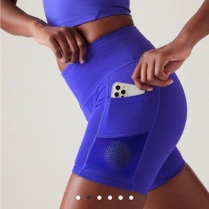 ATHLETA Lazurite Blue Bike Shorts